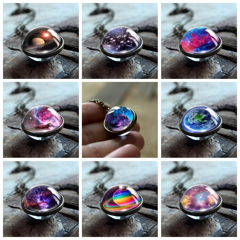 Nebula Galaxy Double Sided Pendant Necklace