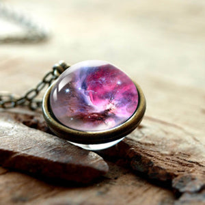 Nebula Galaxy Double Sided Pendant Necklace