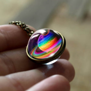 Nebula Galaxy Double Sided Pendant Necklace