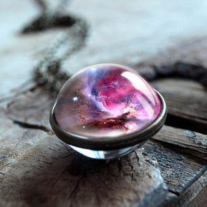 Nebula Galaxy Double Sided Pendant Necklace