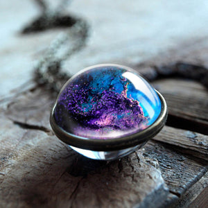 Nebula Galaxy Double Sided Pendant Necklace