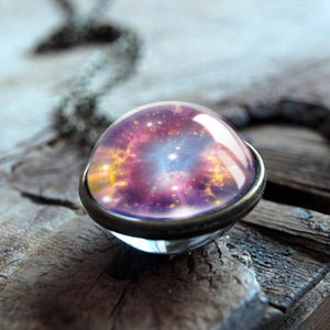 Nebula Galaxy Double Sided Pendant Necklace