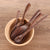 Japanese Style Black Walnut Wooden Dessert Spoons