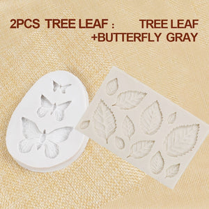 1/2/3Pcs 3D Silicone Baking Mold DIY Butterfly Maple Leaf Mold