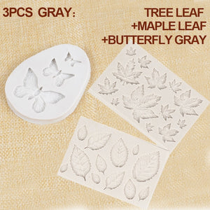 1/2/3Pcs 3D Silicone Baking Mold DIY Butterfly Maple Leaf Mold