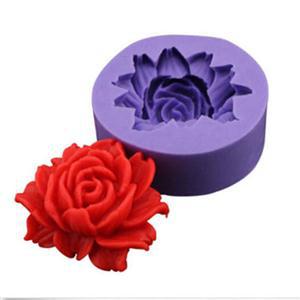 1 pc 4.5x4.5x2.2cm Craft Cupcake 3D Rose Silicone